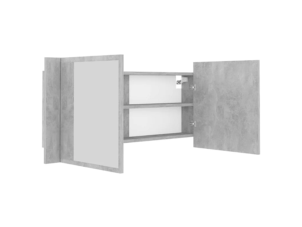 Miroir de salle de bain à miroir LED Gris béton Acrylique WVGQ3786