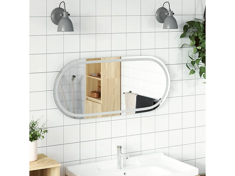 Miroir de salle de bain à LED 100x45 cm ovale WVGQ7298