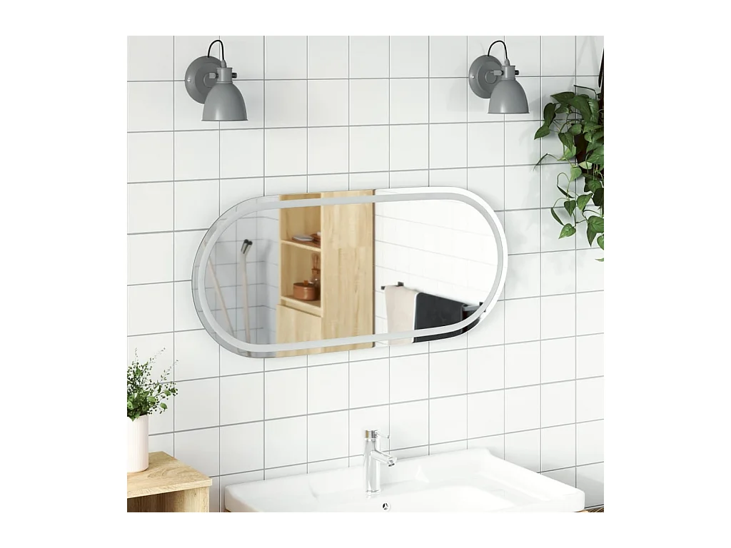 Espejo de baño LED ovalado 100x45 cm ES416847