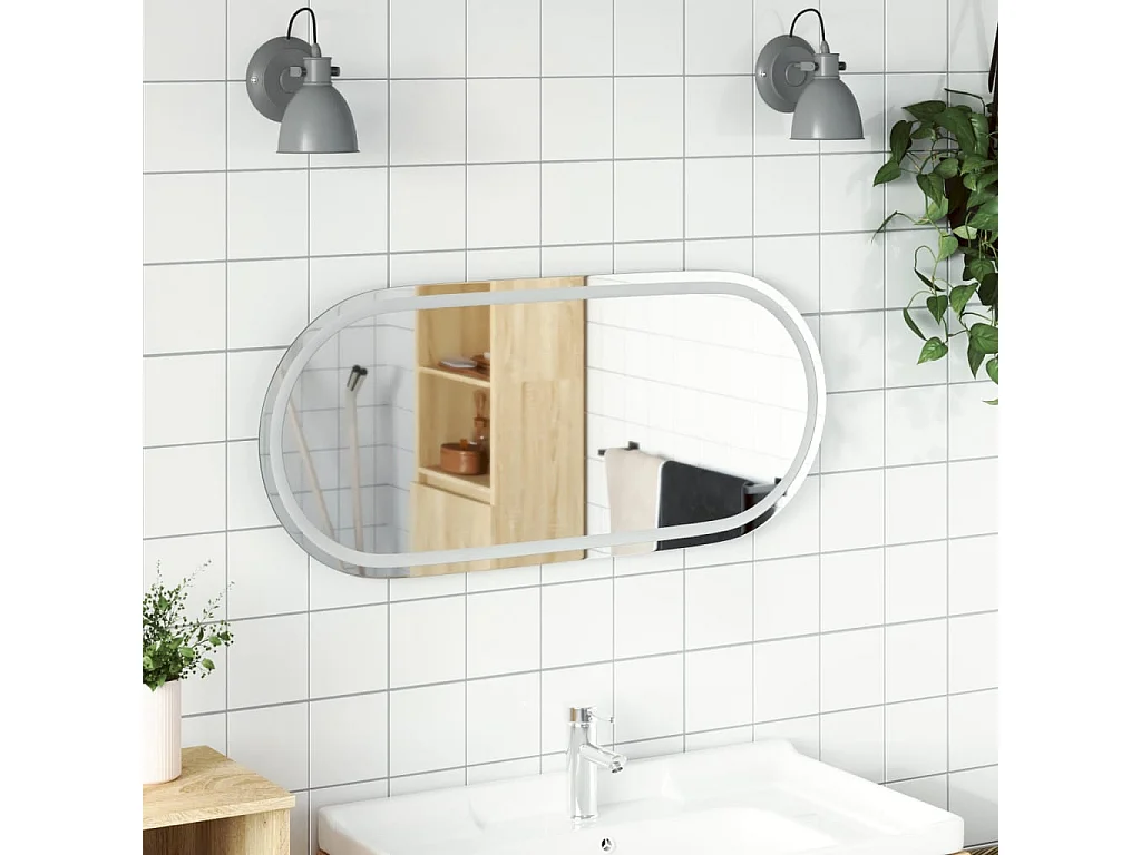 Espejo de baño LED ovalado 100x45 cm ES416847