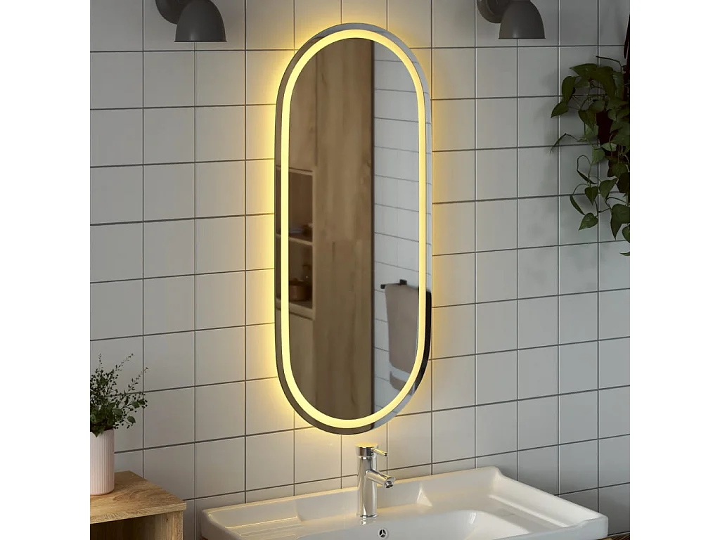 Espejo de baño LED ovalado 100x45 cm ES416847