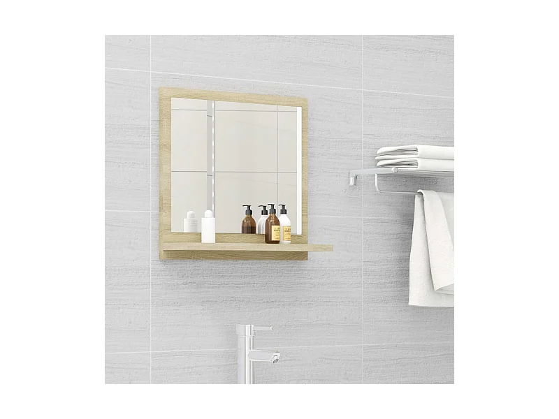 Miroir de salle de bain Blanc et chêne sonoma 40x10,5x37 cm WVGQ8218
