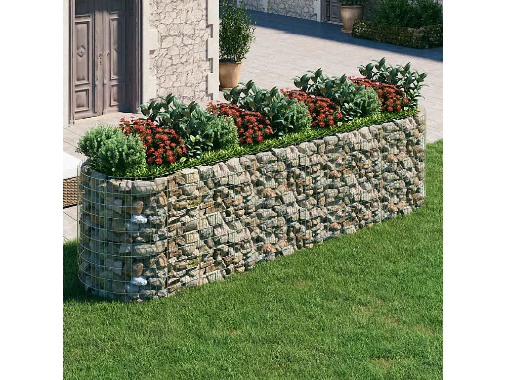 Lit surélevé à gabion Fer galvanisé 400x100x100 cm WVGQ1377