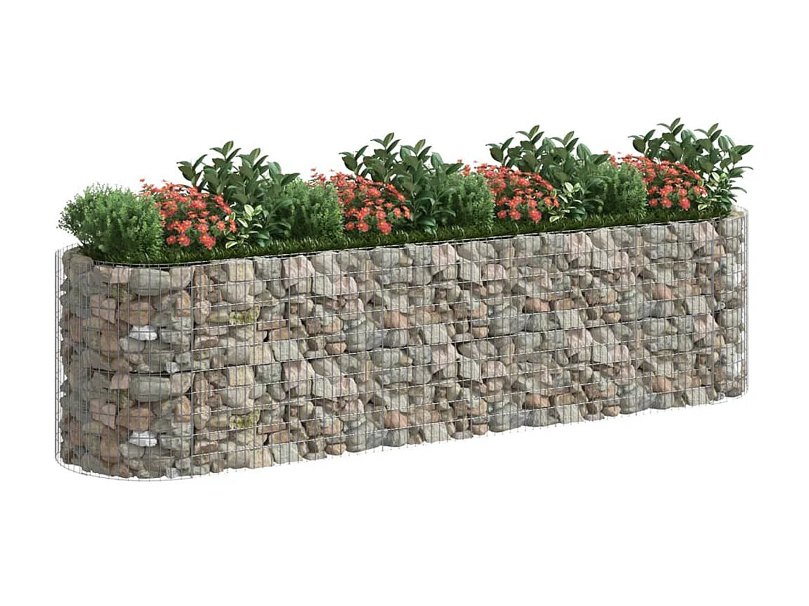 Lit surélevé à gabion Fer galvanisé 400x100x100 cm WVGQ1377