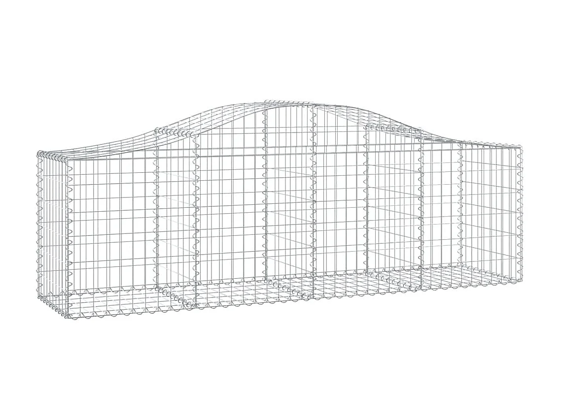 Paniers à gabions arqués 2 pcs 200x50x60/80 cm Fer galvanisé WVGQ1802