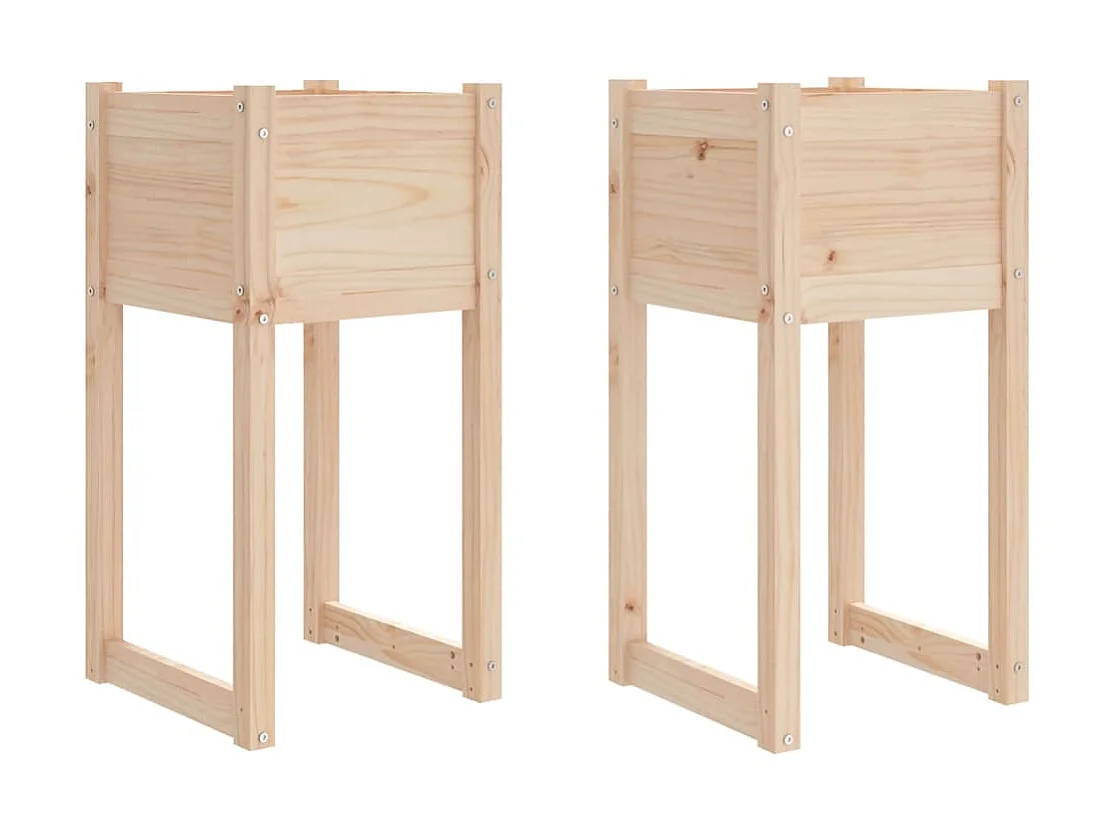 Jardinières 2 pcs 40x40x81 cm Bois massif de pin BE9926