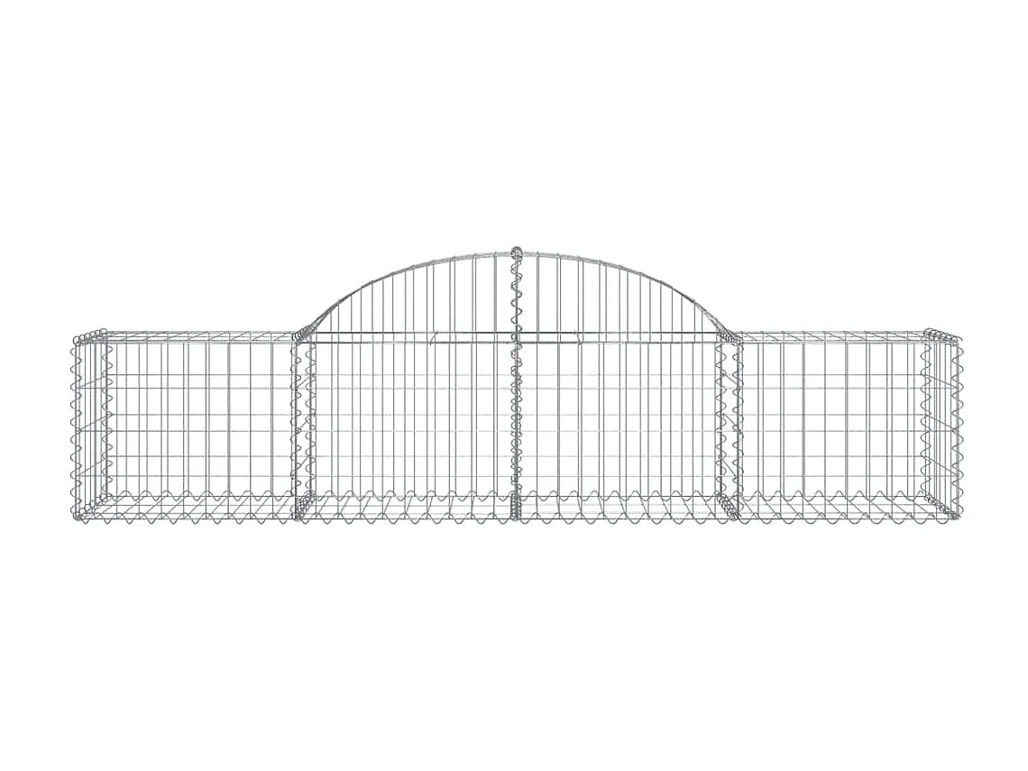Paniers à gabions arqués 3 pcs 200x50x40/60 cm fer galvanisé WVGQ8844