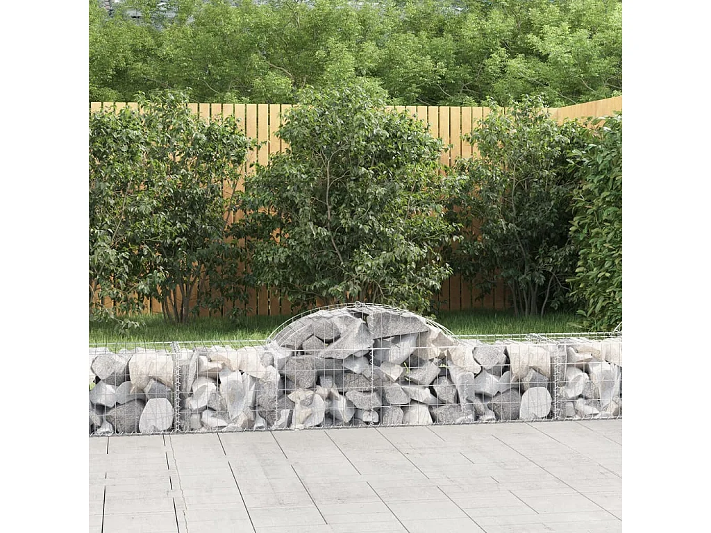 Paniers à gabions arqués 3 pcs 200x50x40/60 cm fer galvanisé WVGQ8844
