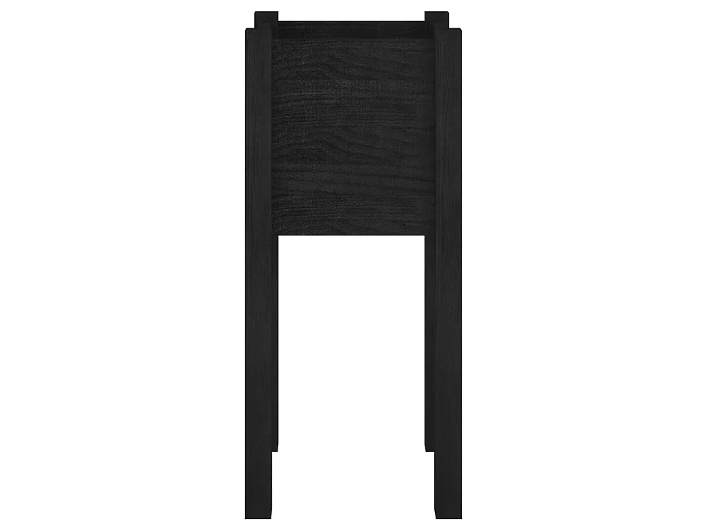 Plantenbakken 2 st 31x31x70 cm massief grenenhout zwart NL941267