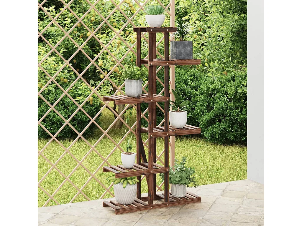 Soporte para flores de madera maciza abeto 75x25x140,5 cm ES60264