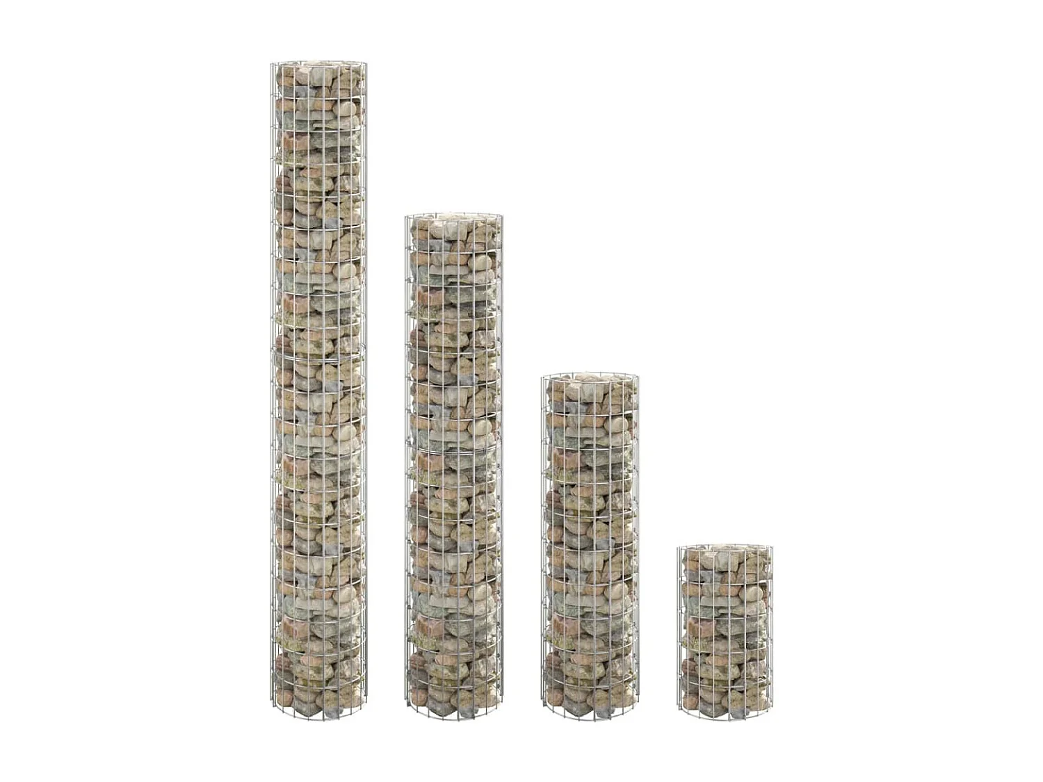 Lits surélevés à gabion circulaires 4 pcs Ø30x50/100/150/200 cm WVGQ8425