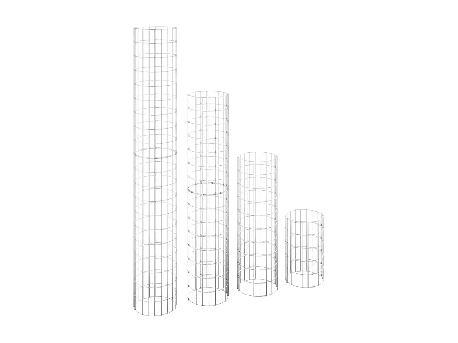 Lits surélevés à gabion circulaires 4 pcs Ø30x50/100/150/200 cm WVGQ8425