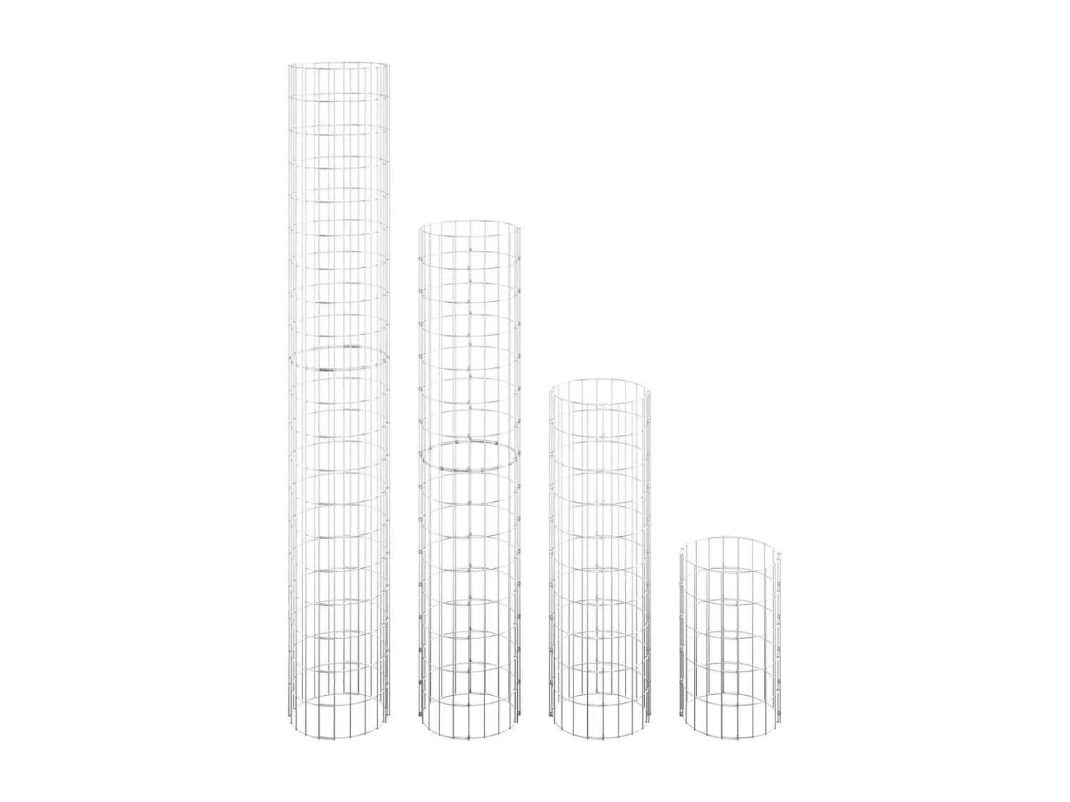 Lits surélevés à gabion circulaires 4 pcs Ø30x50/100/150/200 cm WVGQ8425