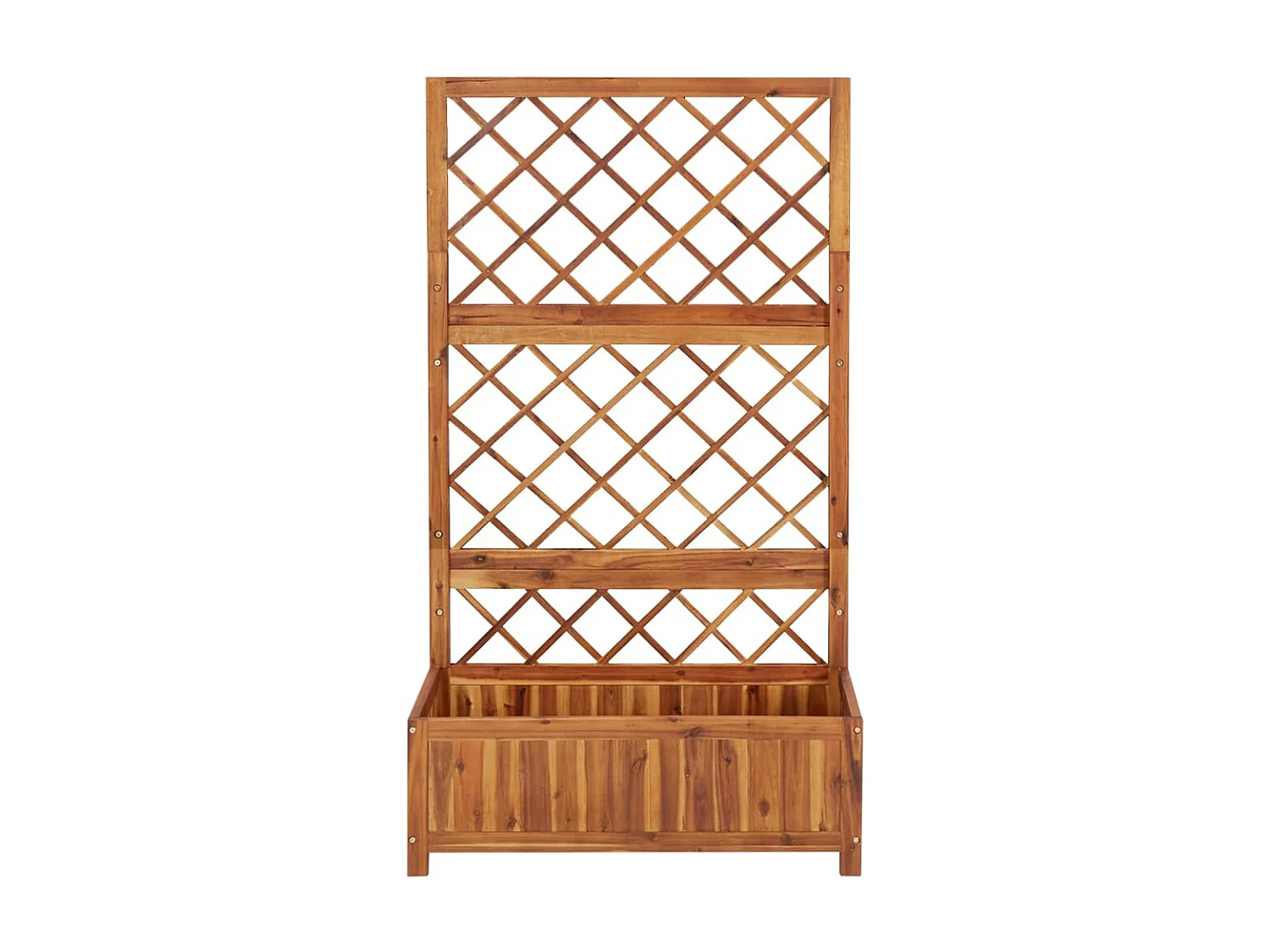 Jardinera con enrejado madera maciza de acacia 85x38x150 cm ES44660