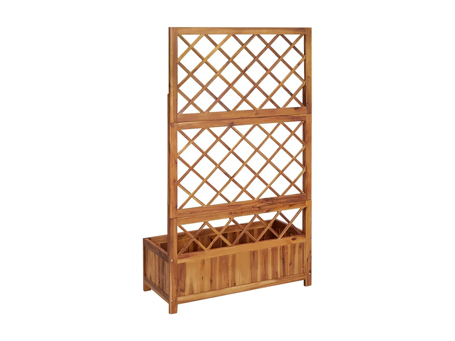 Jardinera con enrejado madera maciza de acacia 85x38x150 cm ES44660