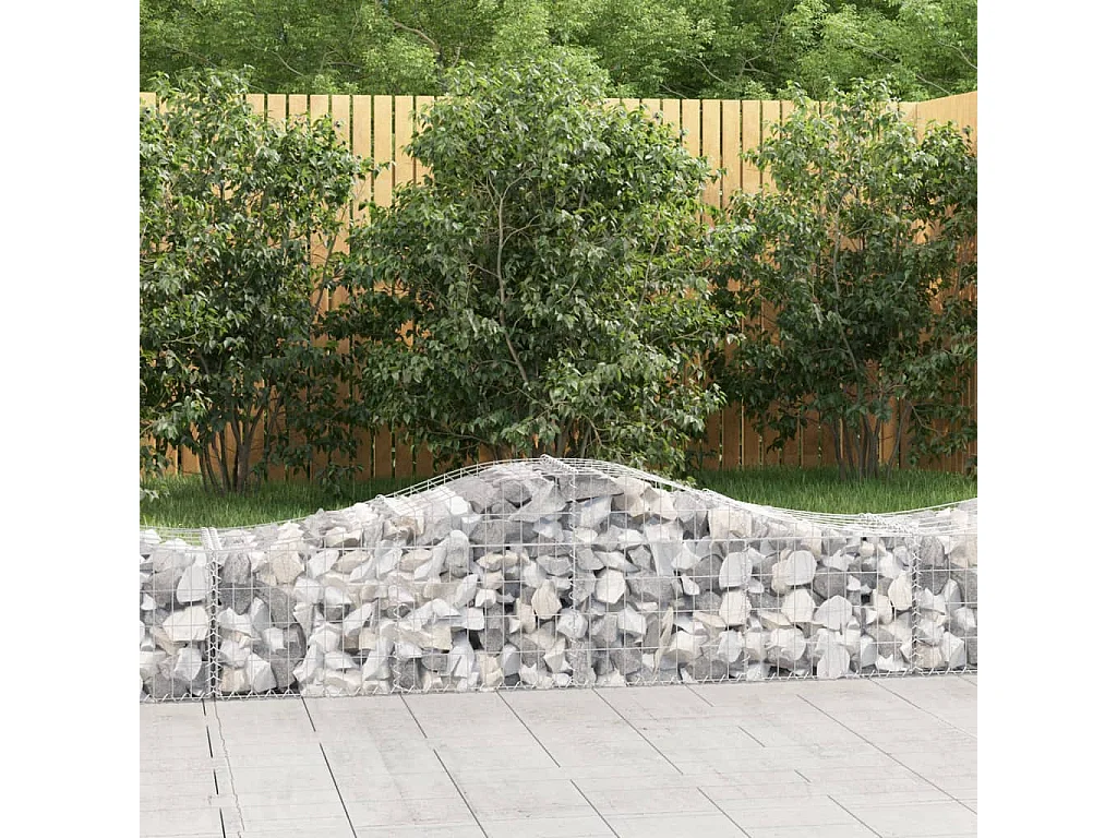 Paniers à gabions arqués 2 pcs 200x50x40/60 cm fer galvanisé WVGQ6713