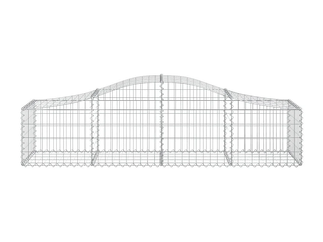 Paniers à gabions arqués 2 pcs 200x50x40/60 cm fer galvanisé WVGQ6713