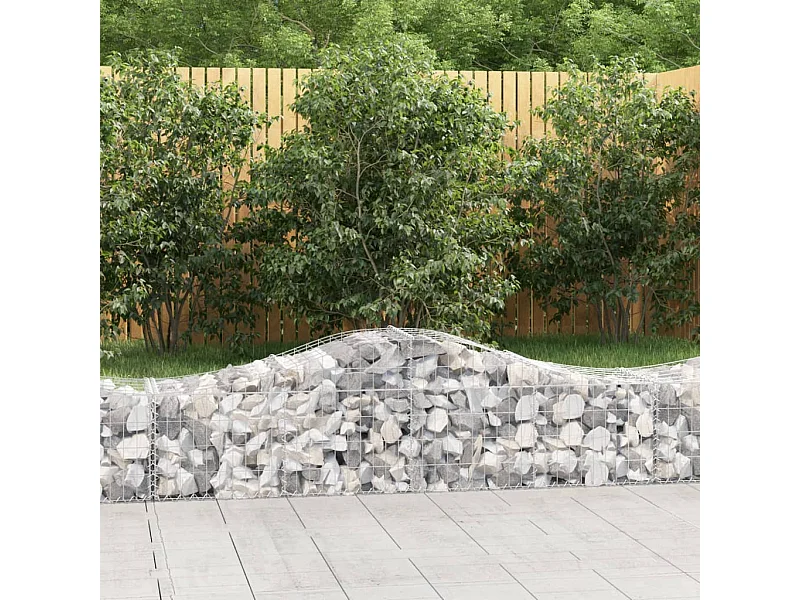Paniers à gabions arqués 2 pcs 200x50x40/60 cm fer galvanisé WVGQ6713