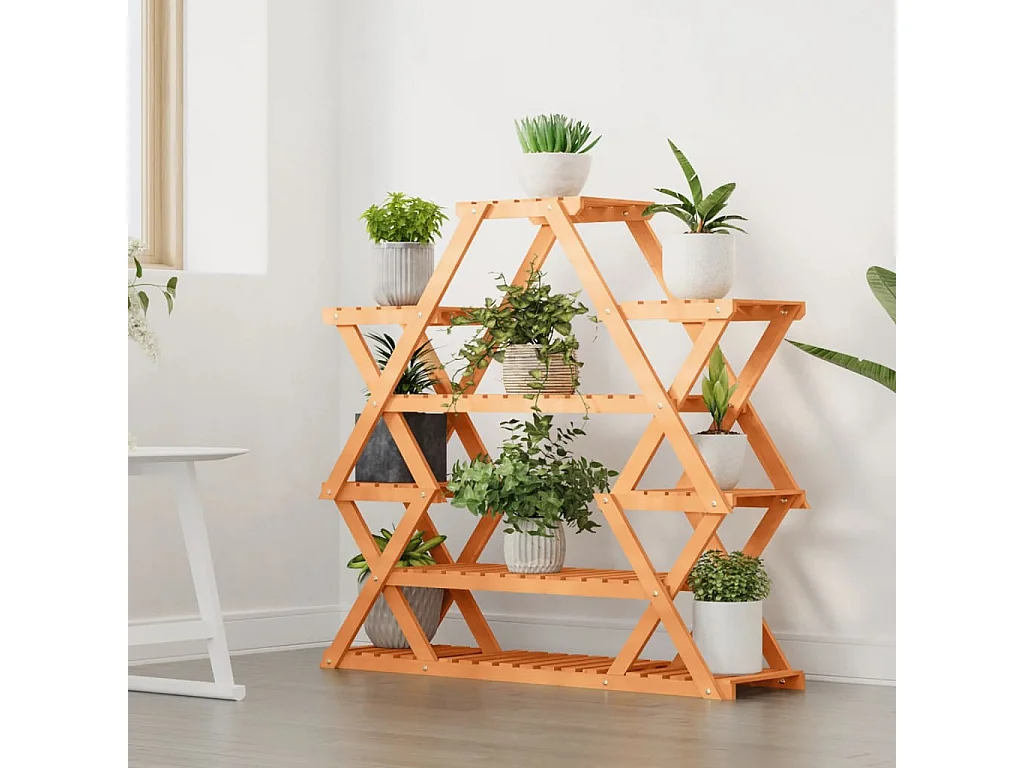 Suporte de plantas 110x25x105 cm madeira de abeto maciça PT471203