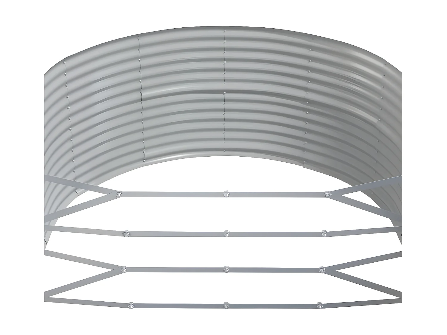 Canteiro elevado jardim 291x140x68 aço revestido a pó cinzento PT404693