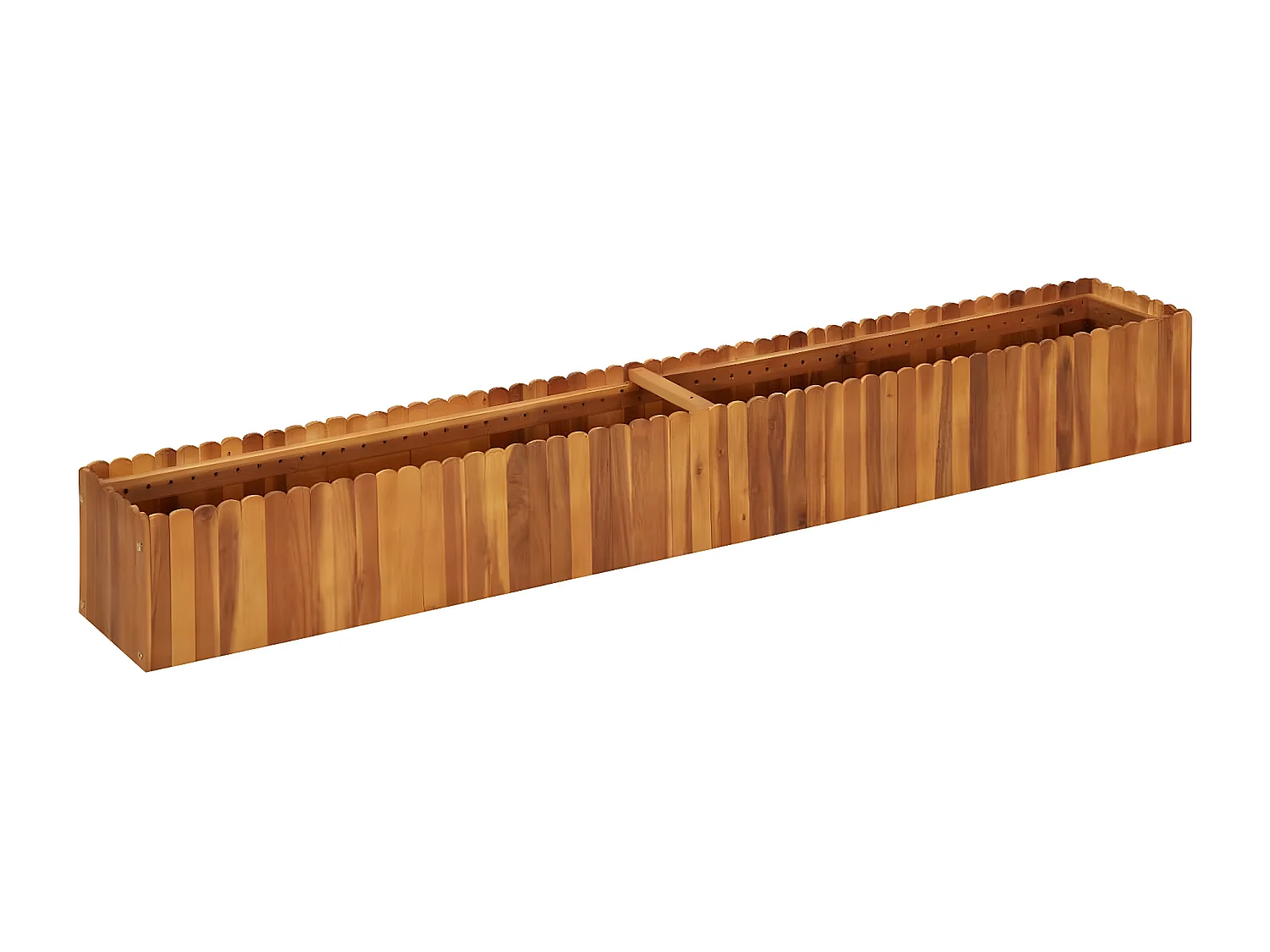 Jardinera de madera maciza de acacia 200x30x25 cm ES35908