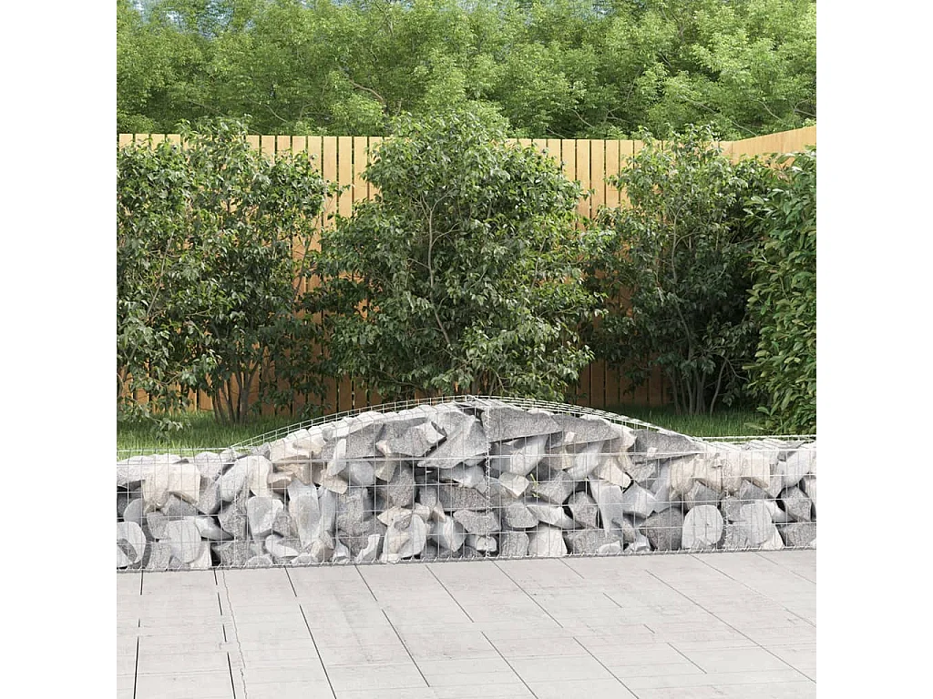 Panier de gabions arqué 400x50x40/60 cm Fer galvanisé WVGQ2153