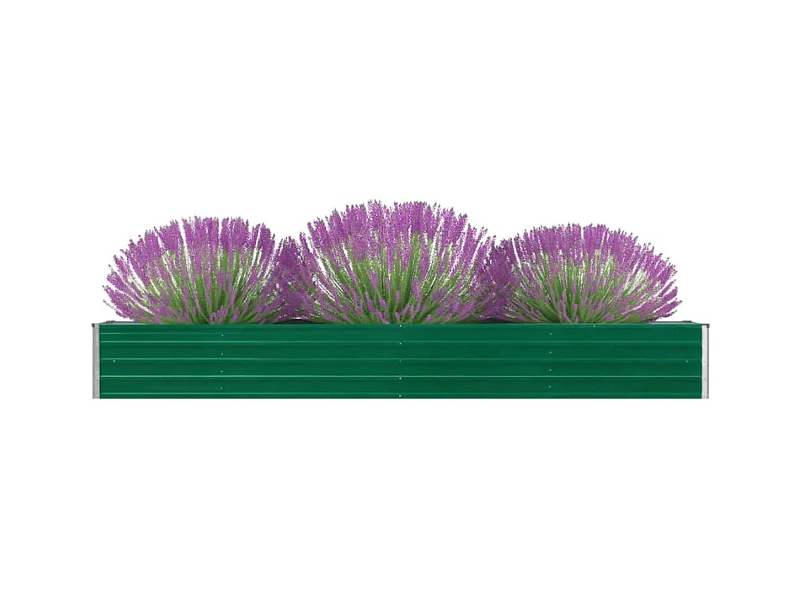 Jardinera de jardín de acero galvanizado verde 320x40x45 cm ES93130