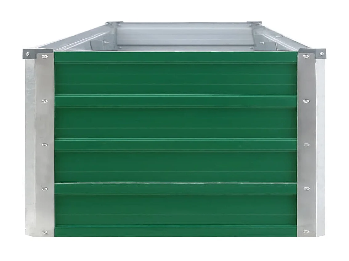 Jardinera de jardín de acero galvanizado verde 320x40x45 cm ES93130