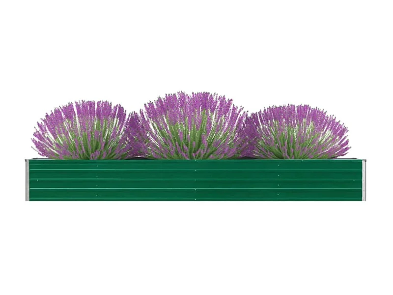 Jardinera de jardín de acero galvanizado verde 320x40x45 cm ES93130