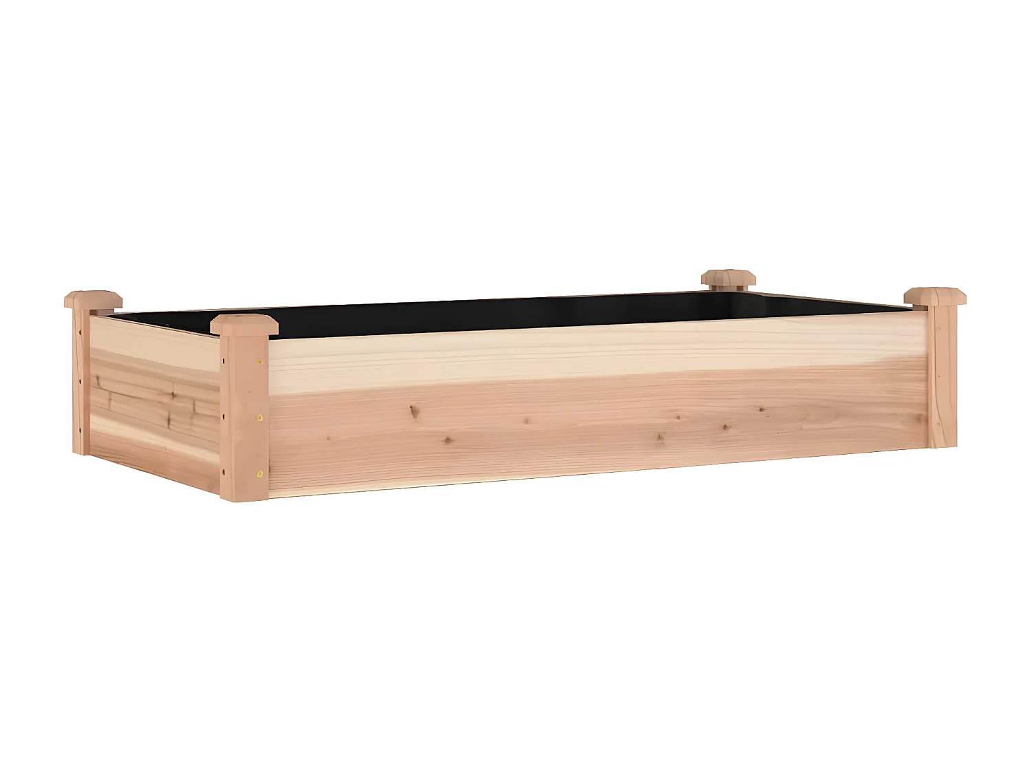 Jardinera arriate con forro madera maciza abeto 120x60x25 cm ES26897