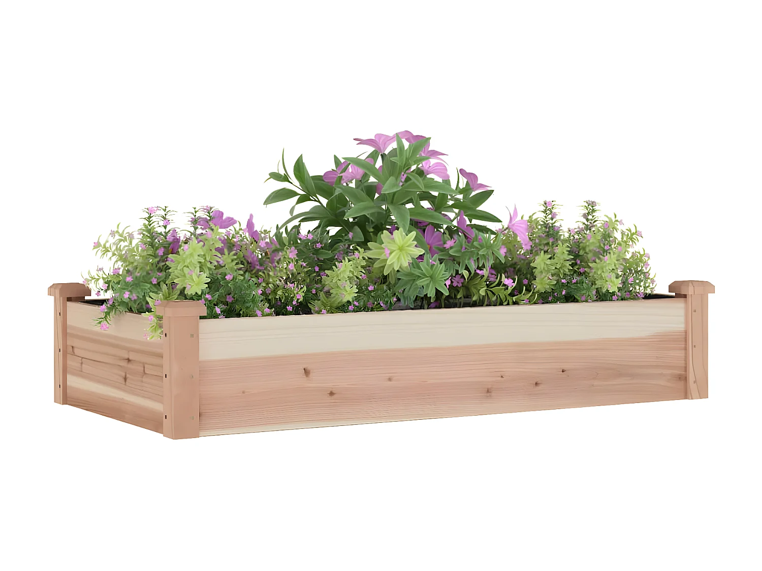 Jardinera arriate con forro madera maciza abeto 120x60x25 cm ES26897