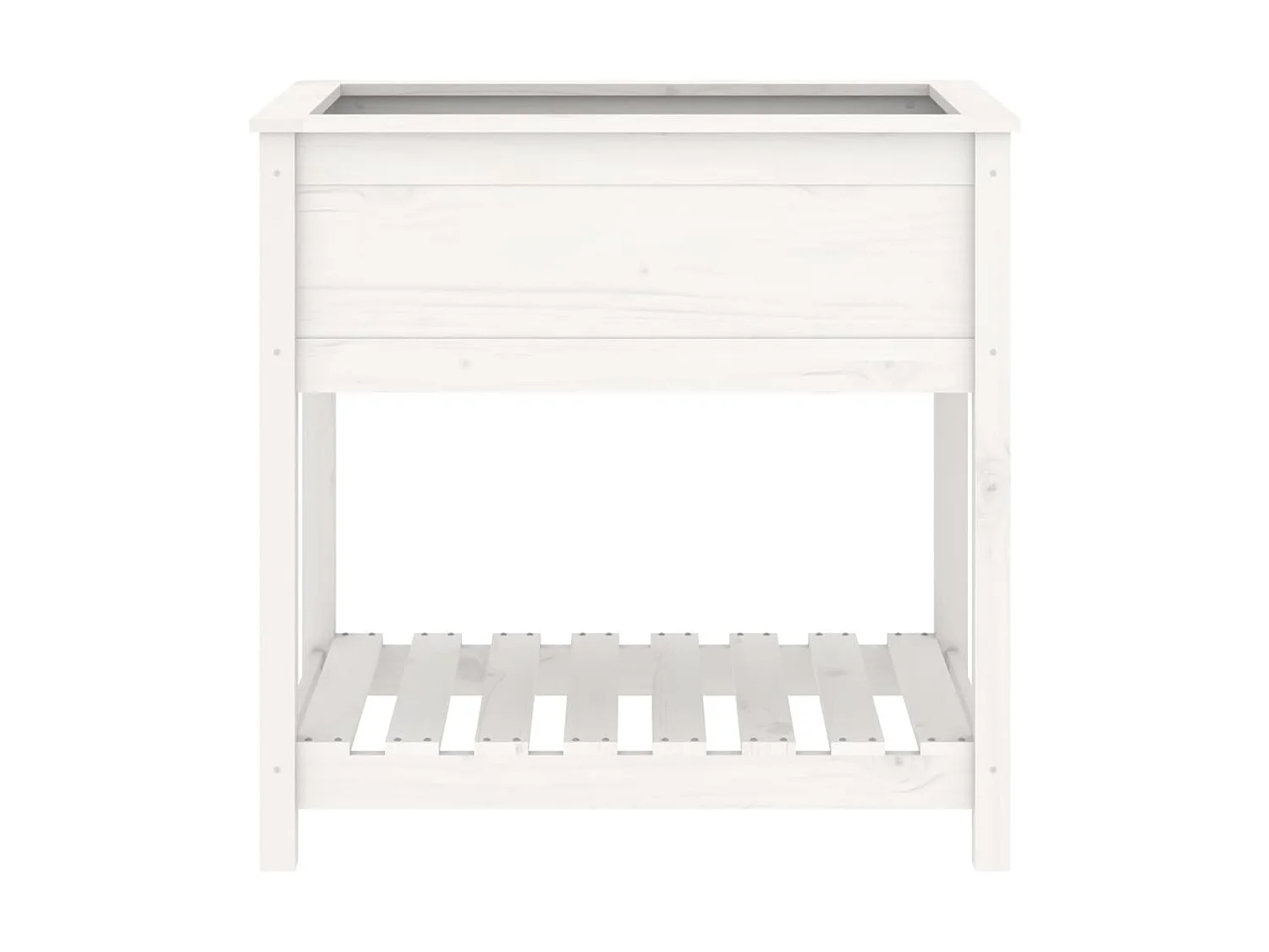Jardinera con estante madera maciza de pino blanco 82,5x54x81cm ES83048