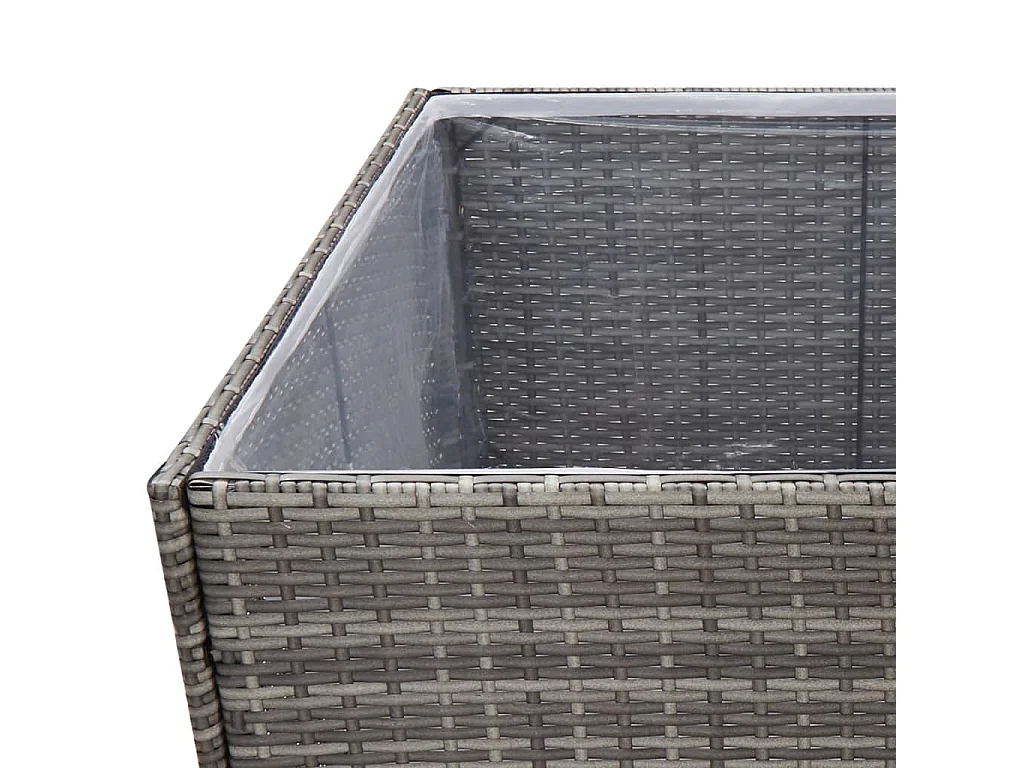 Vaso/floreira de jardim 80x80x80 cm vime PE cinzento PT423176