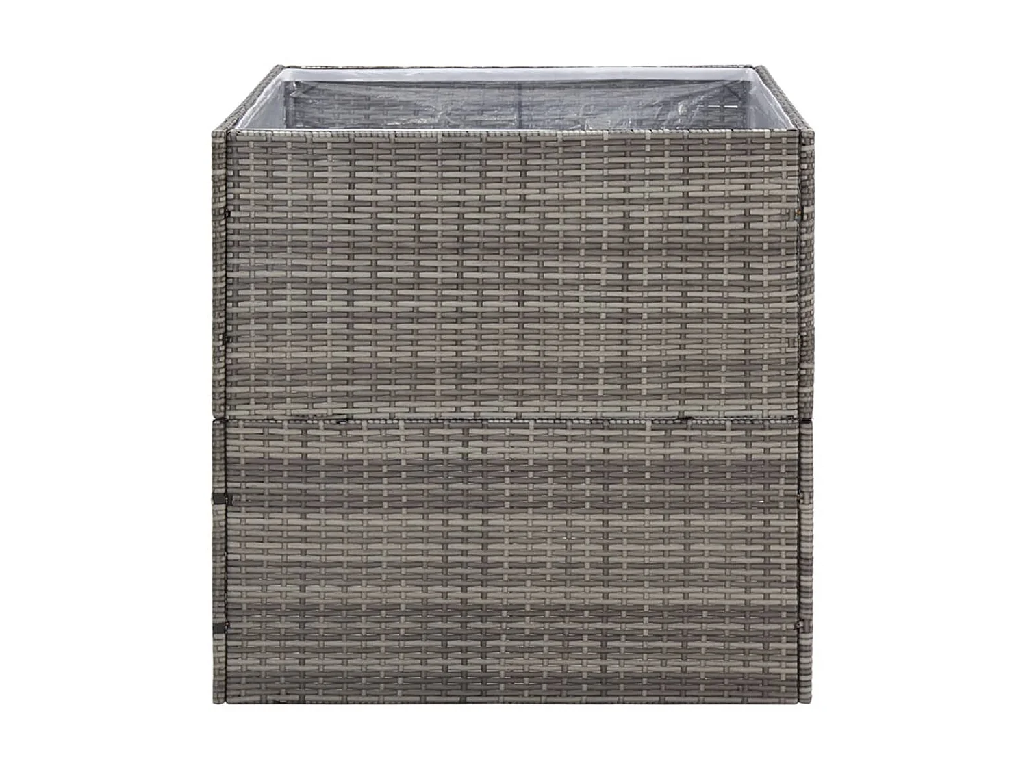 Jardinière Gris 80x80x80 cm Résine tressée BE8544