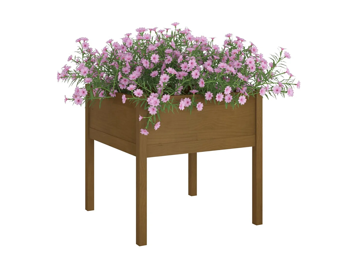 Vaso/floreira jardim 2 pcs 70x70x70cm pinho maciço castanho mel PT231336