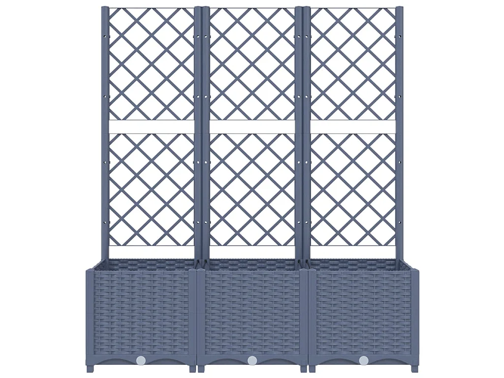 Jardinière avec treillis Gris foncé 120x40x136 cm PP BE4397