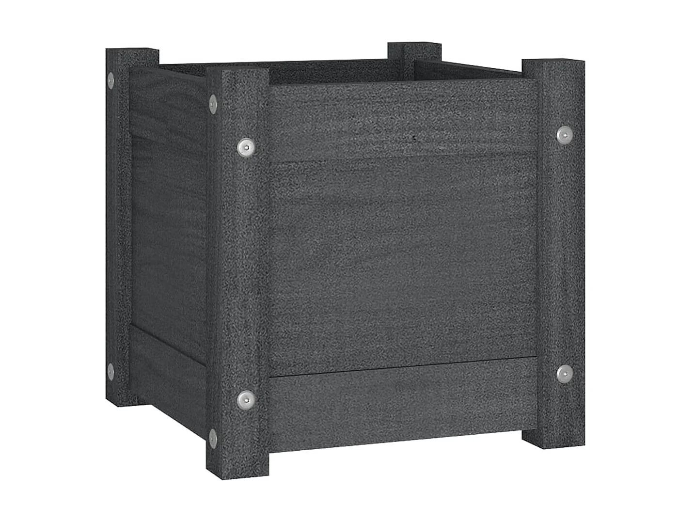 Plantenbakken 2 st 31x31x31 cm massief grenenhout grijs NL448298