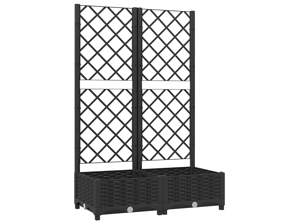 Jardinière avec treillis Noir 80x40x121,5 cm PP BE7137