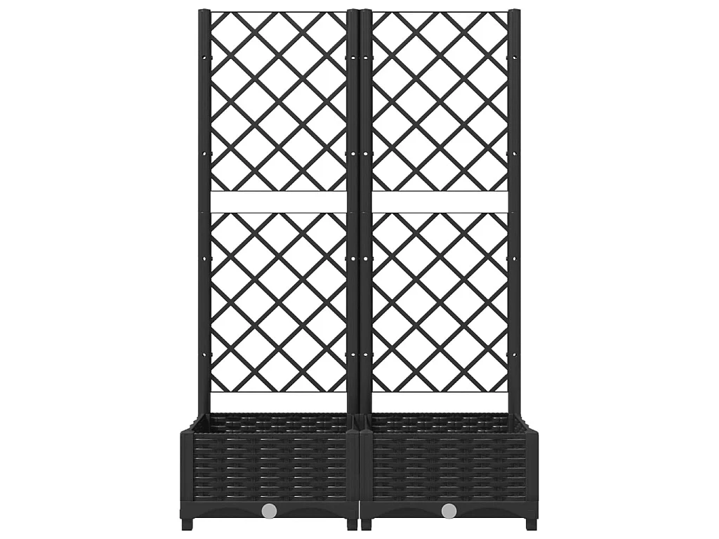 Jardinière avec treillis Noir 80x40x121,5 cm PP BE7137