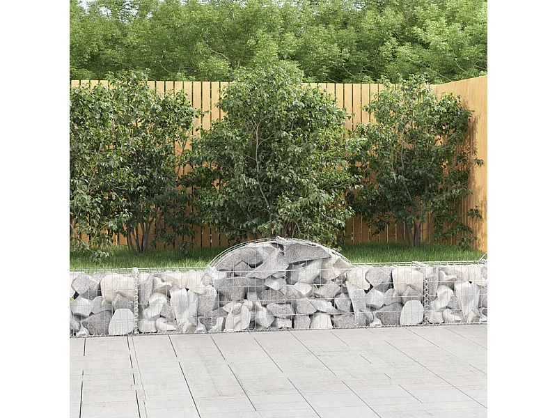 Paniers à gabions arqués 6 pcs 200x30x40/60 cm Fer galvanisé WVGQ7486