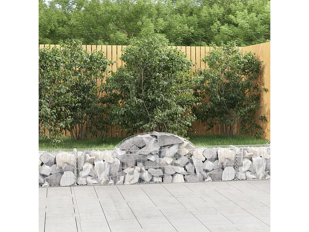 Paniers à gabions arqués 6 pcs 200x30x40/60 cm Fer galvanisé WVGQ7486