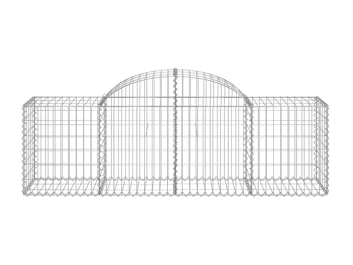 Cestas gaviones 2 uds forma de arco hierro 200x50x60/80 cm ES94488