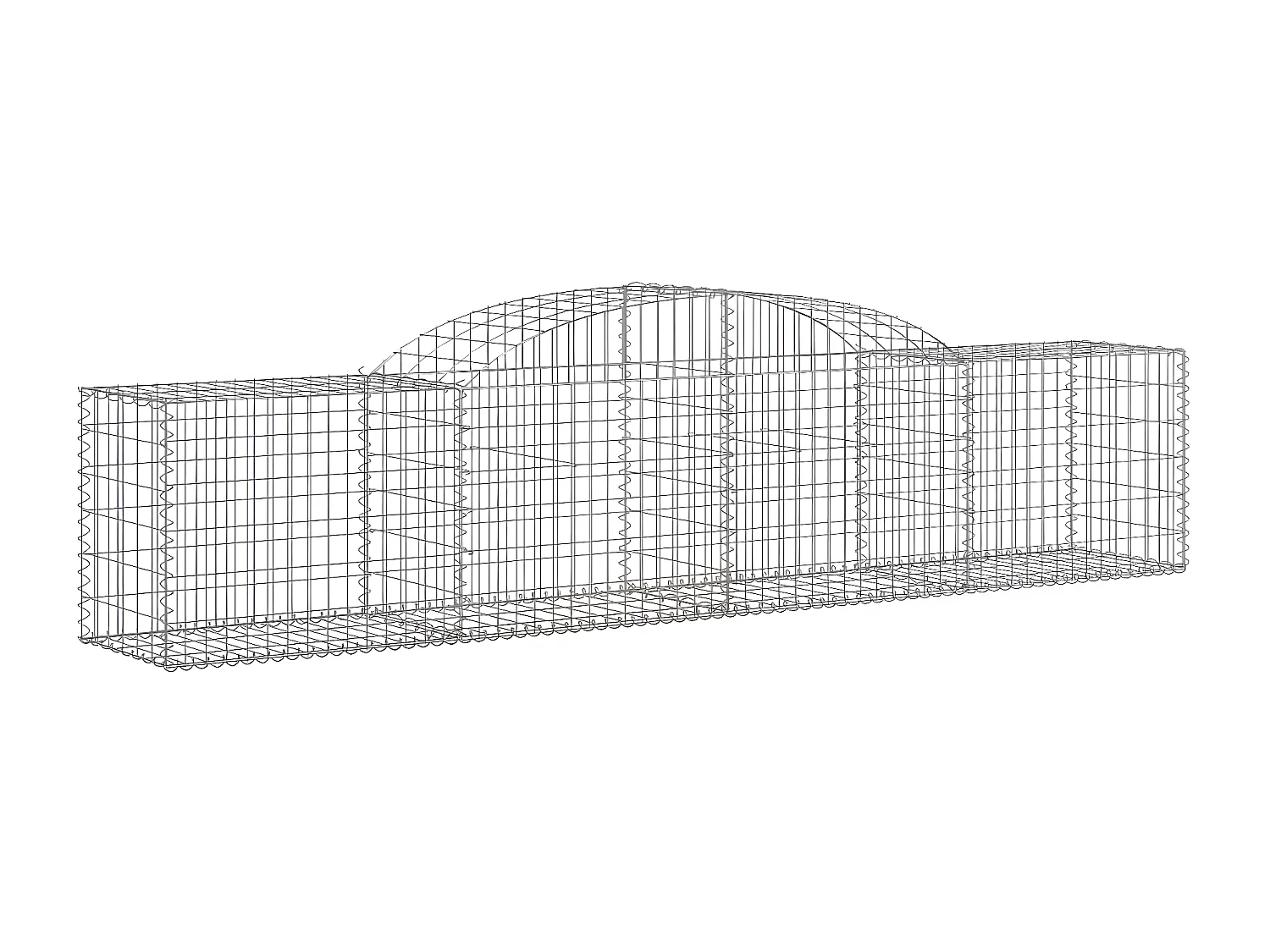 Panier de gabions arqué 300x50x60/80 cm Fer galvanisé WVGQ4125