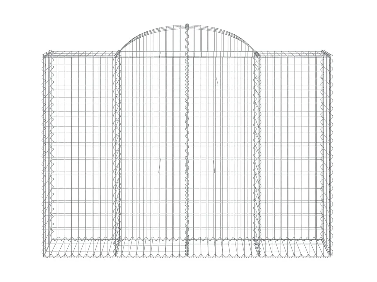 Panier de gabions arqué 200x50x140/160 cm Fer galvanisé WVGQ3636