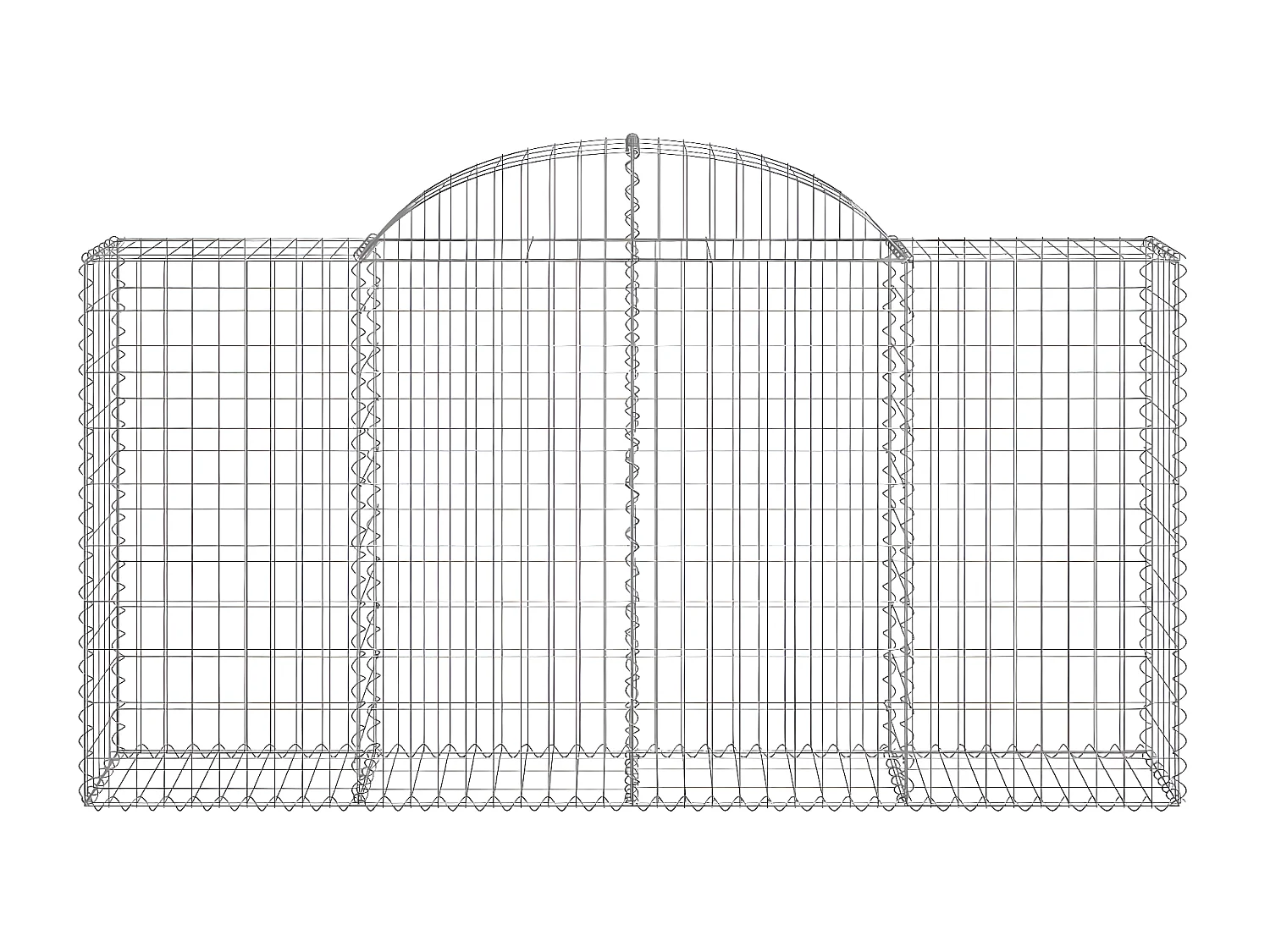 Cesta gaviones forma arco hierro galvanizado 200x50x100/120 cm ES10680