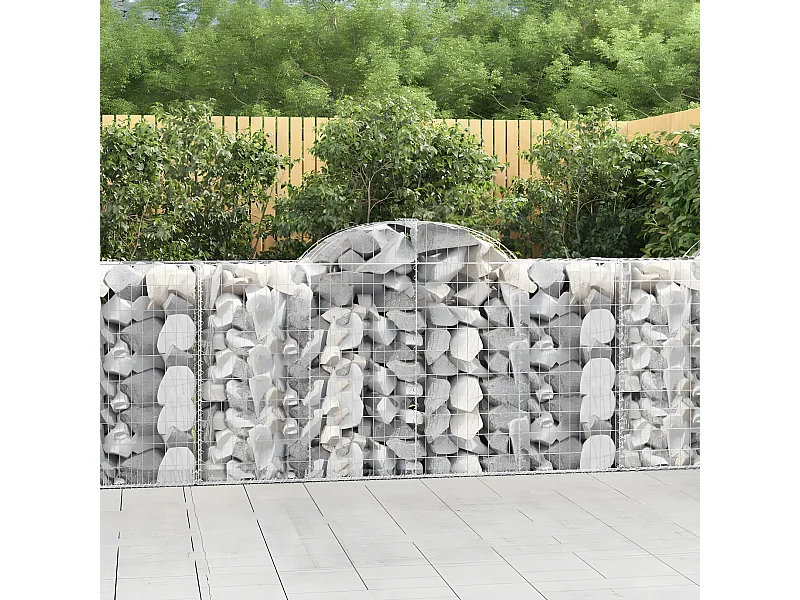 Panier de gabions arqué 200x50x100/120 cm Fer galvanisé WVGQ3590