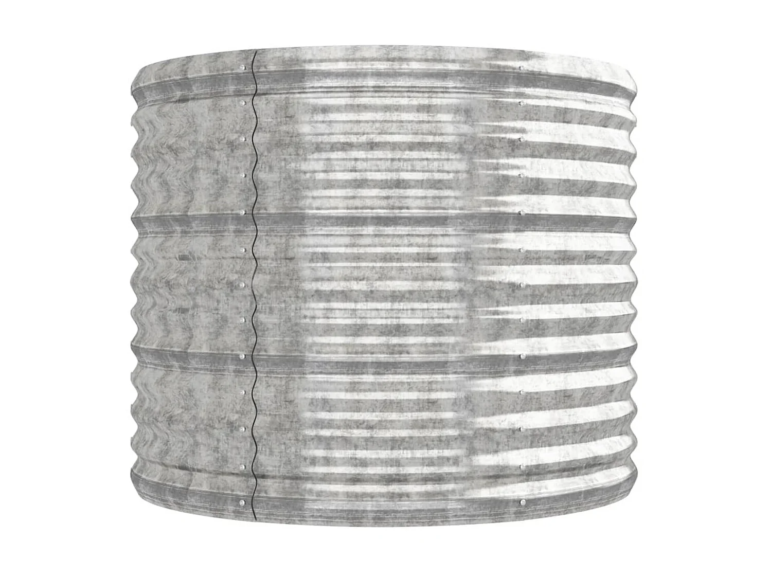 Canteiro elevado jardim 224x80x68cm aço revestido a pó prateado PT499329