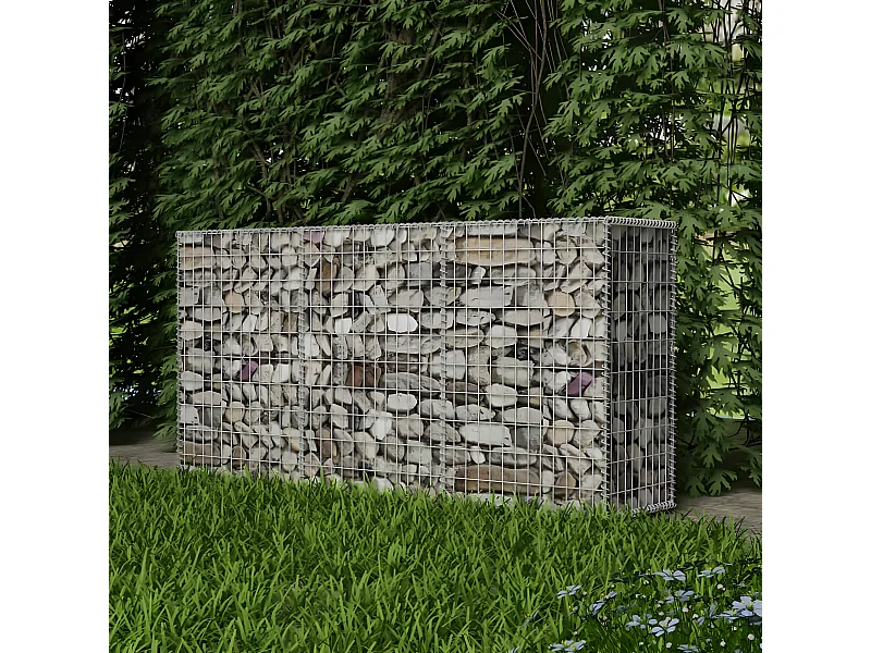 Cesta de muro de gaviones acero galvanizado 200x50x100 cm ES95042