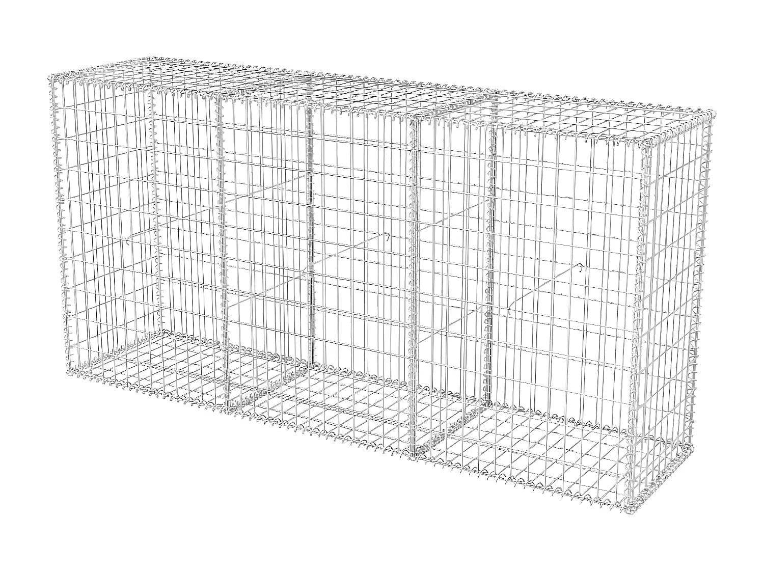 Cesta de muro de gaviones acero galvanizado 200x50x100 cm ES95042