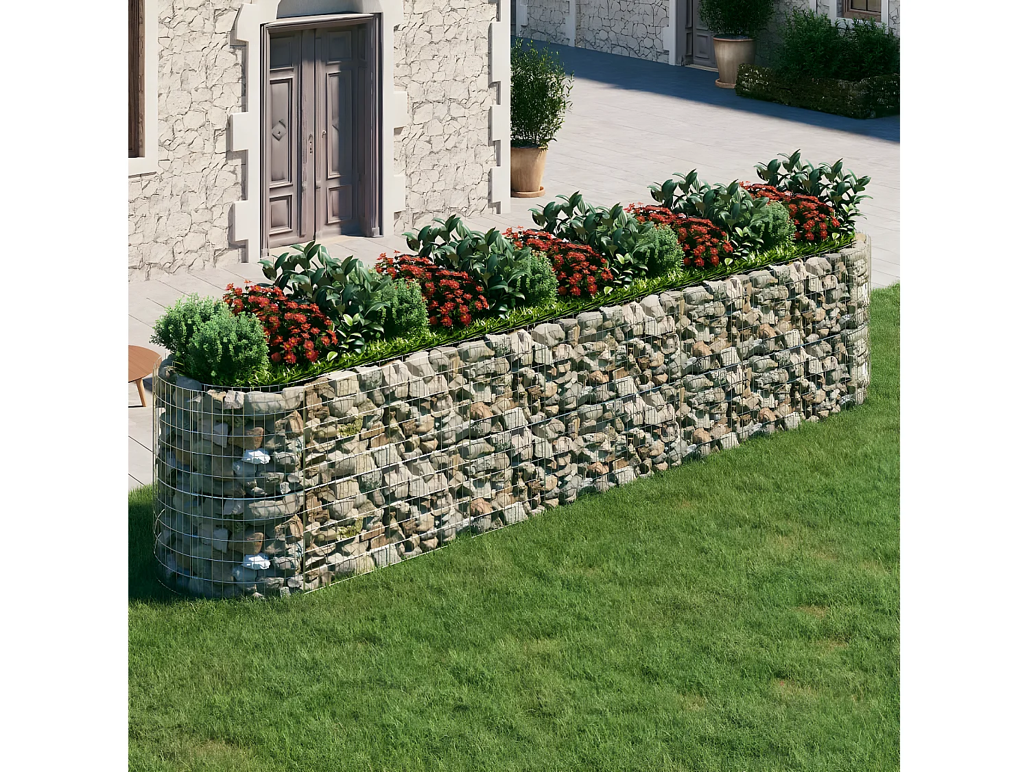 Arriate de gaviones de hierro galvanizado 500x100x100 cm ES23180